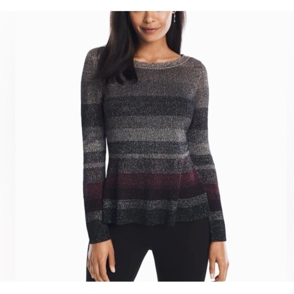 WHBM Womens Sweater Small S Metallic Gold Silver Bronze Plum Black + NEW